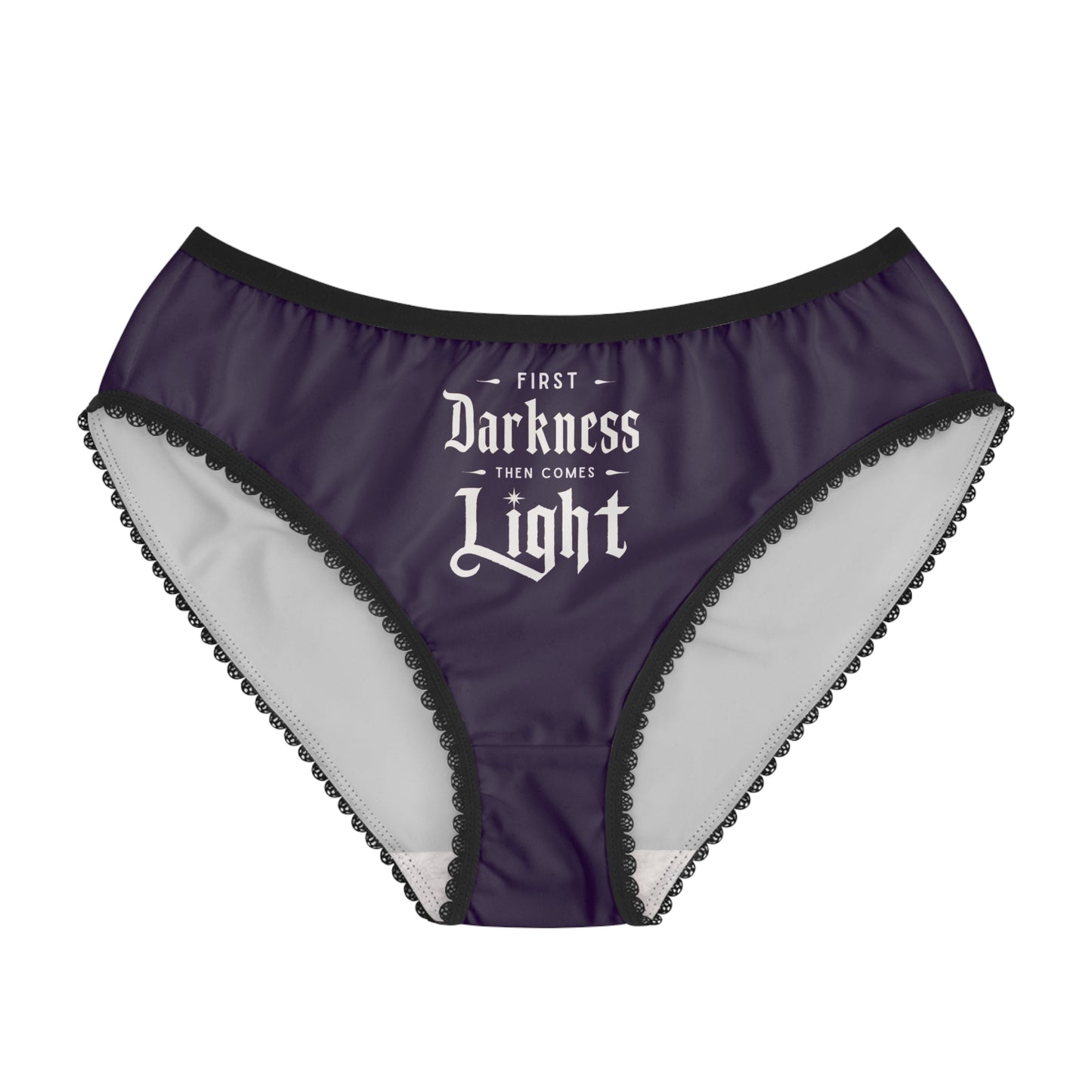 "First Darkness Then Comes Light" #02, Women's Briefs (Academic Purple)