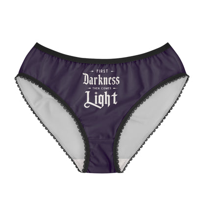 "First Darkness Then Comes Light" #02, Women's Briefs (Academic Purple)