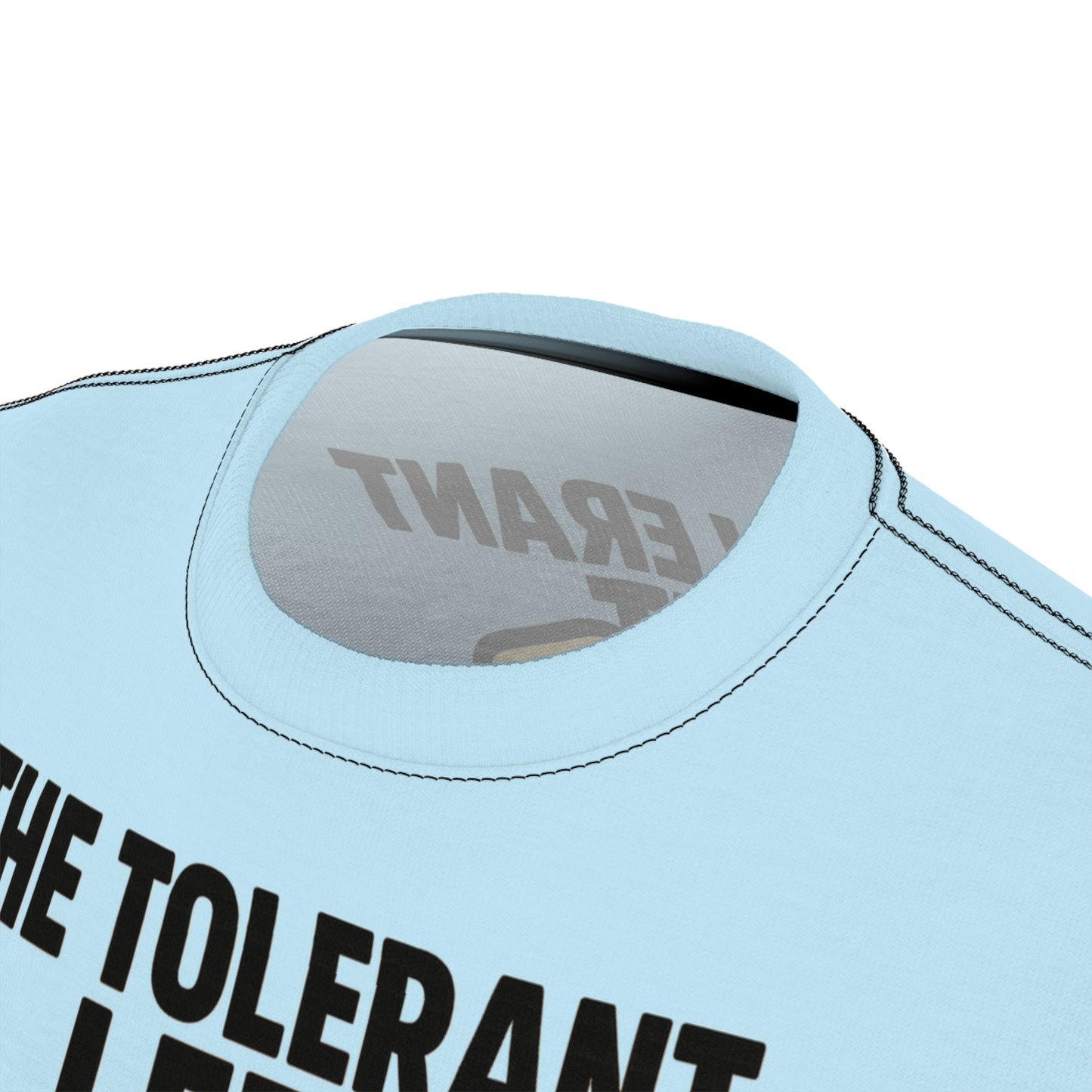 "The Tolerant Left", Unisex T-shirt (Pale Sky)