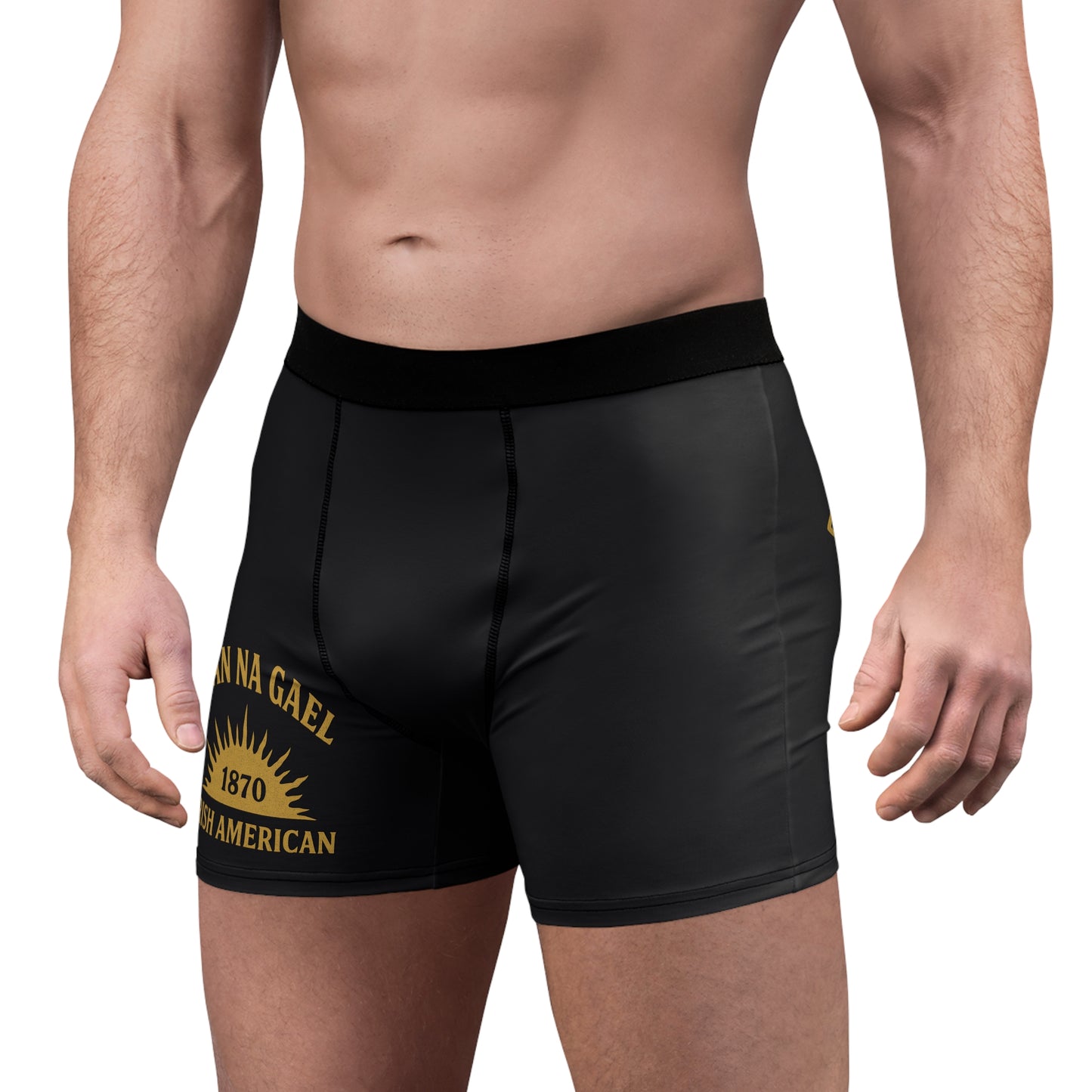 "Clan na Gael - Irish American", Men's Boxer Briefs (Raven Black)