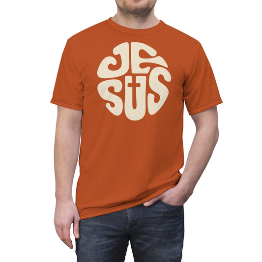 "Retro Jesus", Unisex T-shirt (Alloy Orange)