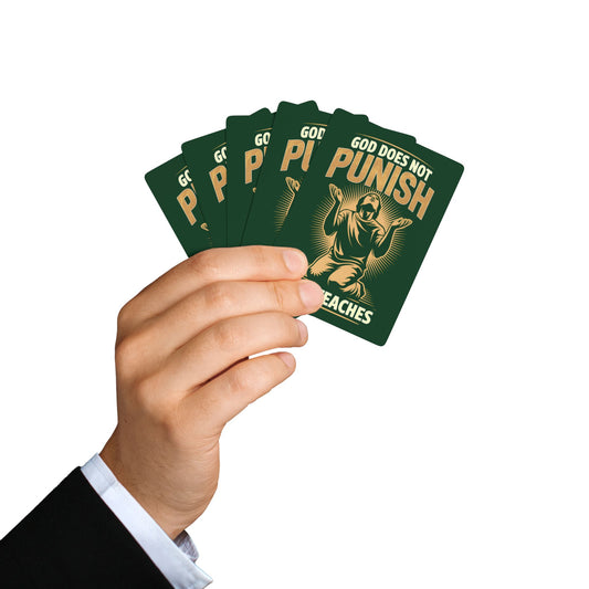 "God Does Not Punish - God Teaches" #02, Christian Playing Cards (Monsoon Green)