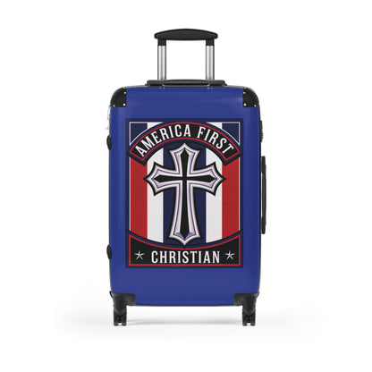"America First Christian" Wall Art #11 Suitcases (Egyptian Blue)