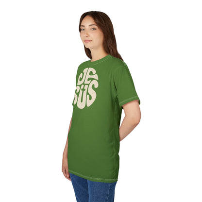 "Retro Jesus", Unisex T-shirt (Avocado Green)