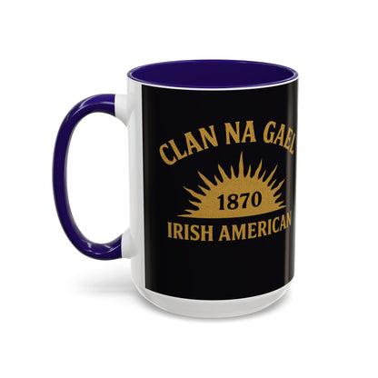 "Clan na Gael - Irish American", Colorful Mugs (11oz, 15oz) (Raven Black)