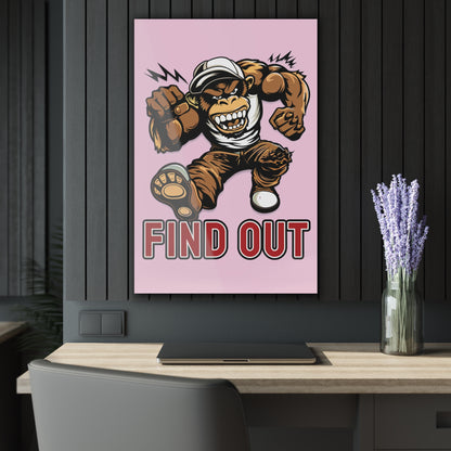 "Find Out", Acrylic Wall Prints (French Cleat Hanging) (Shampoo Pink)