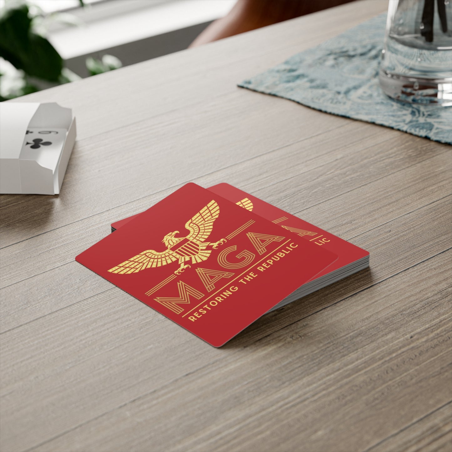 "MAGA - Restoring the Republic", Political Playing Cards (Venetian Red)