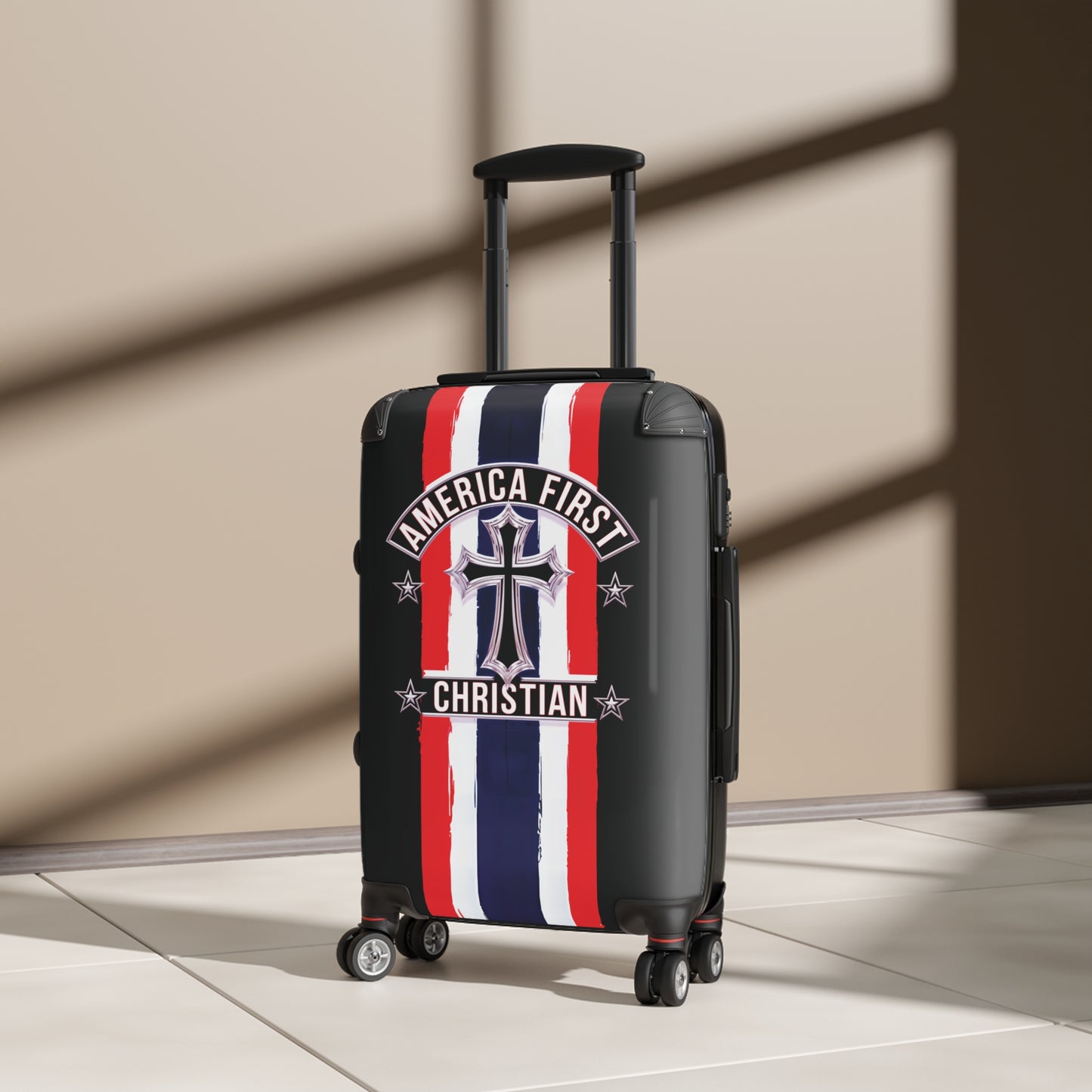 "America First Christian" Wall Art #03 Suitcases (Moonless Black)