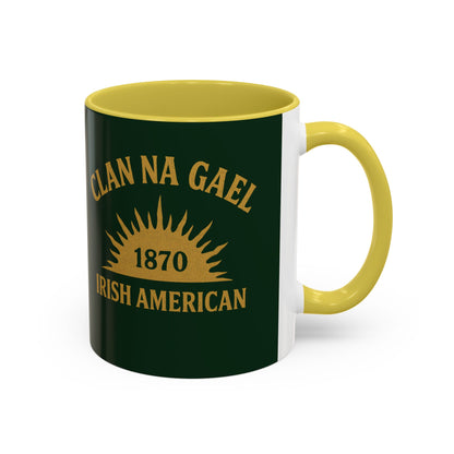 "Clan na Gael - Irish American", Colorful Mugs (11oz, 15oz) (Fenian Green)