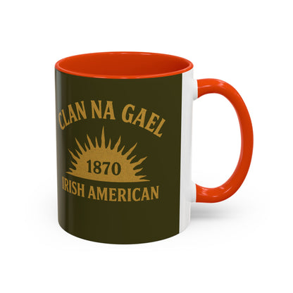 "Clan na Gael - Irish American", Colorful Mugs (11oz, 15oz) (Fianna Green)