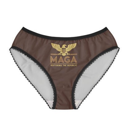 "MAGA - Restoring the Republic", Women's Briefs (Dark Rust)