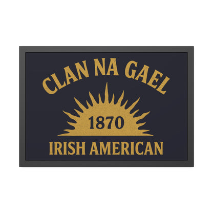 "Clan na Gael - Irish American", Framed Paper Poster (Black Rock Blue)