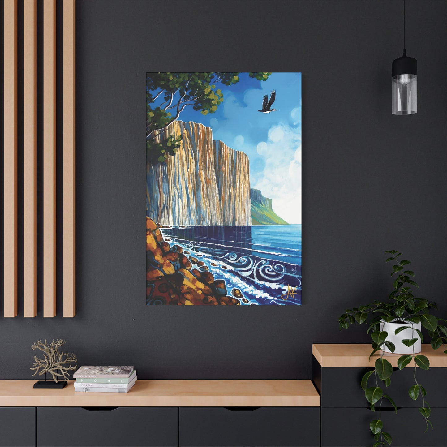 "Sky Kin IV – Gannet Over the Quiet Sound", Fine Art Matte Canvas, Stretched, 1.25"