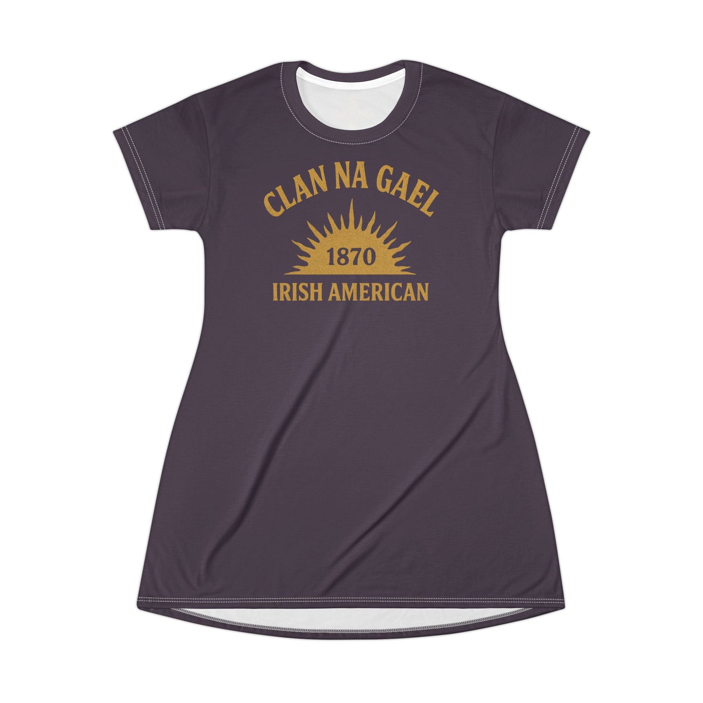 "Clan na Gael - Irish American", T-Shirt Dress (Purple Verbena)