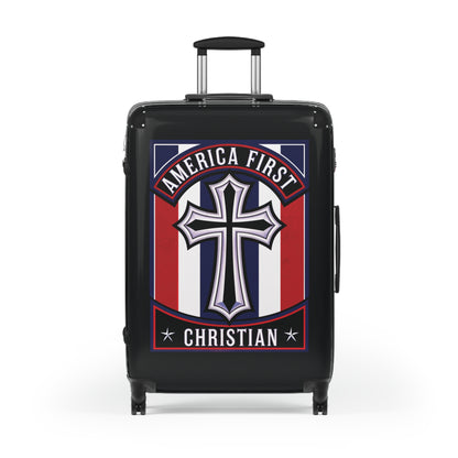"America First Christian" Wall Art #11 Suitcases (Moonless Black)
