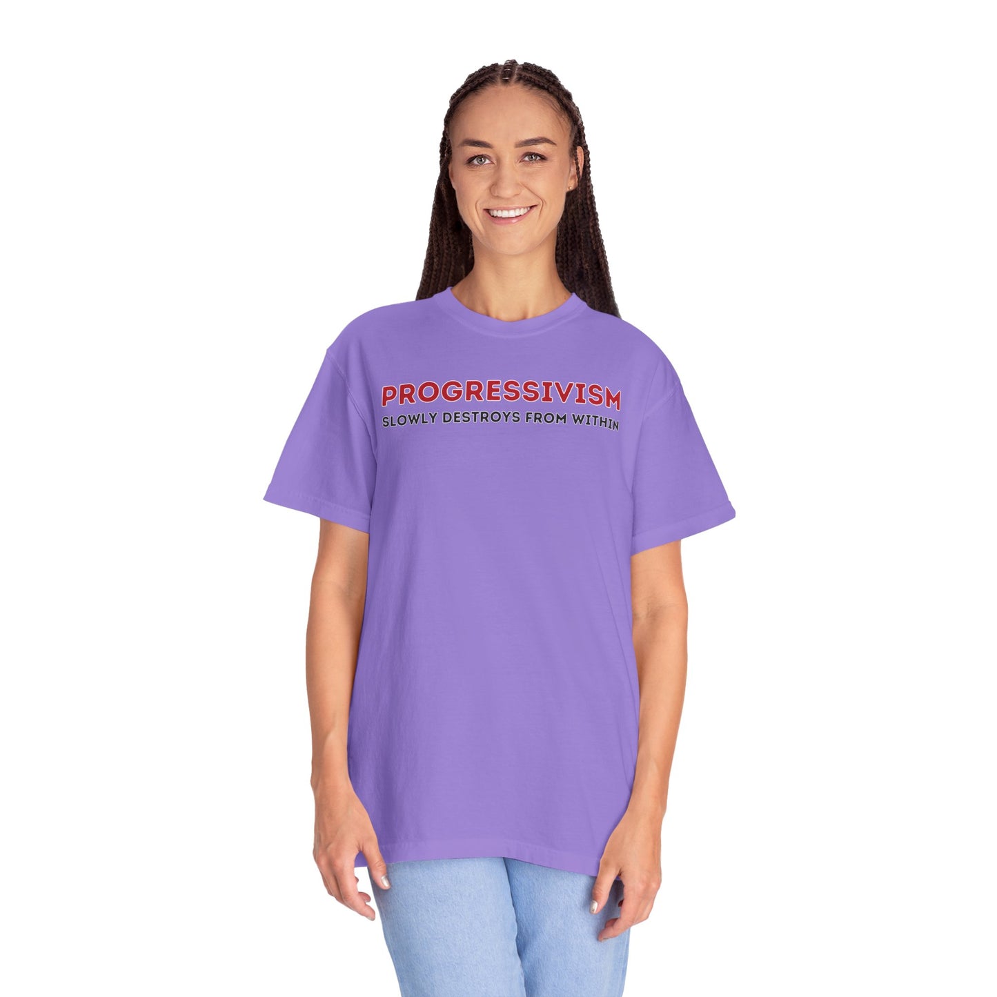 "Progressivism Slowly Destroys From Within", Unisex T-shirt (Light Colors)