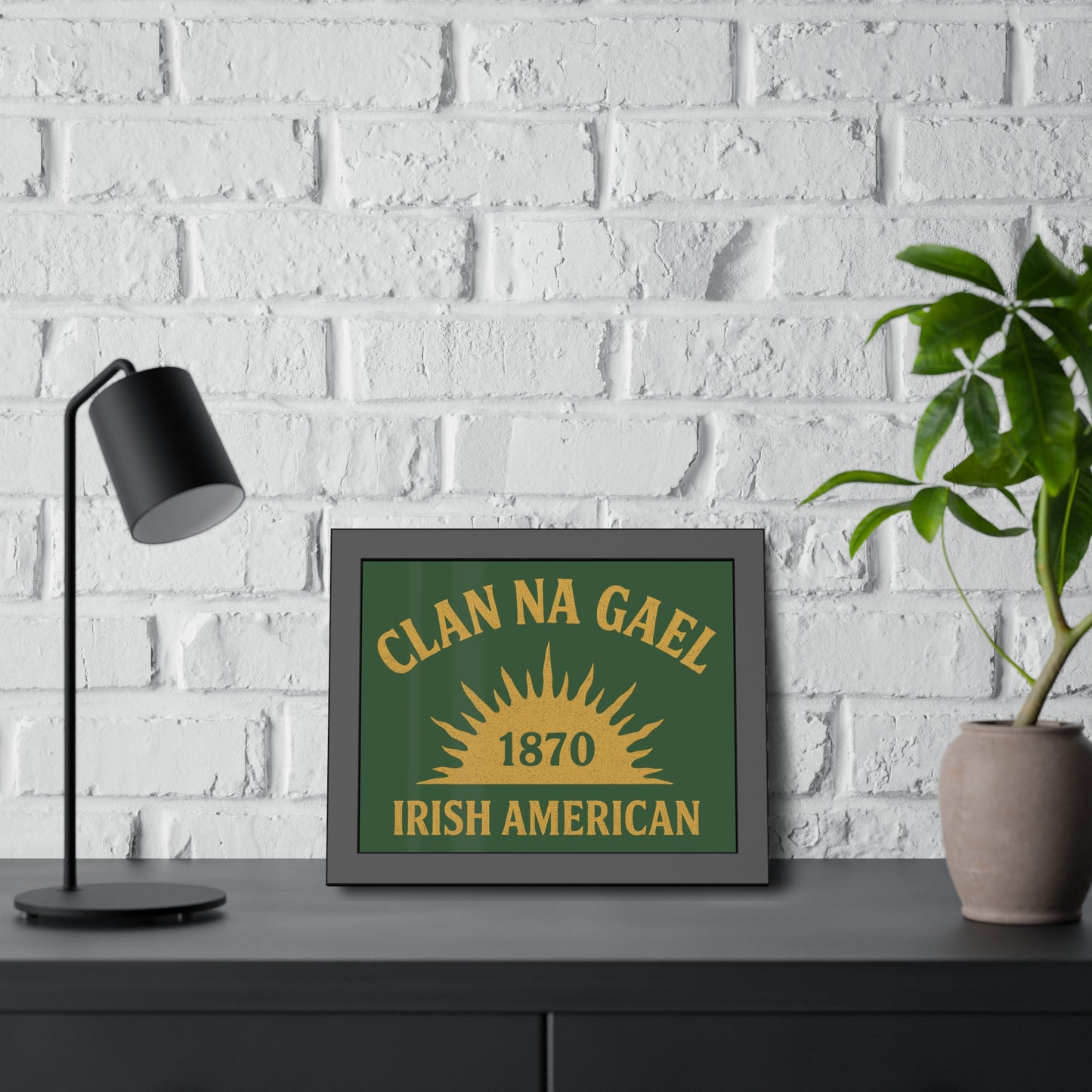 "Clan na Gael - Irish American", Framed Paper Poster (Brithemain Green)