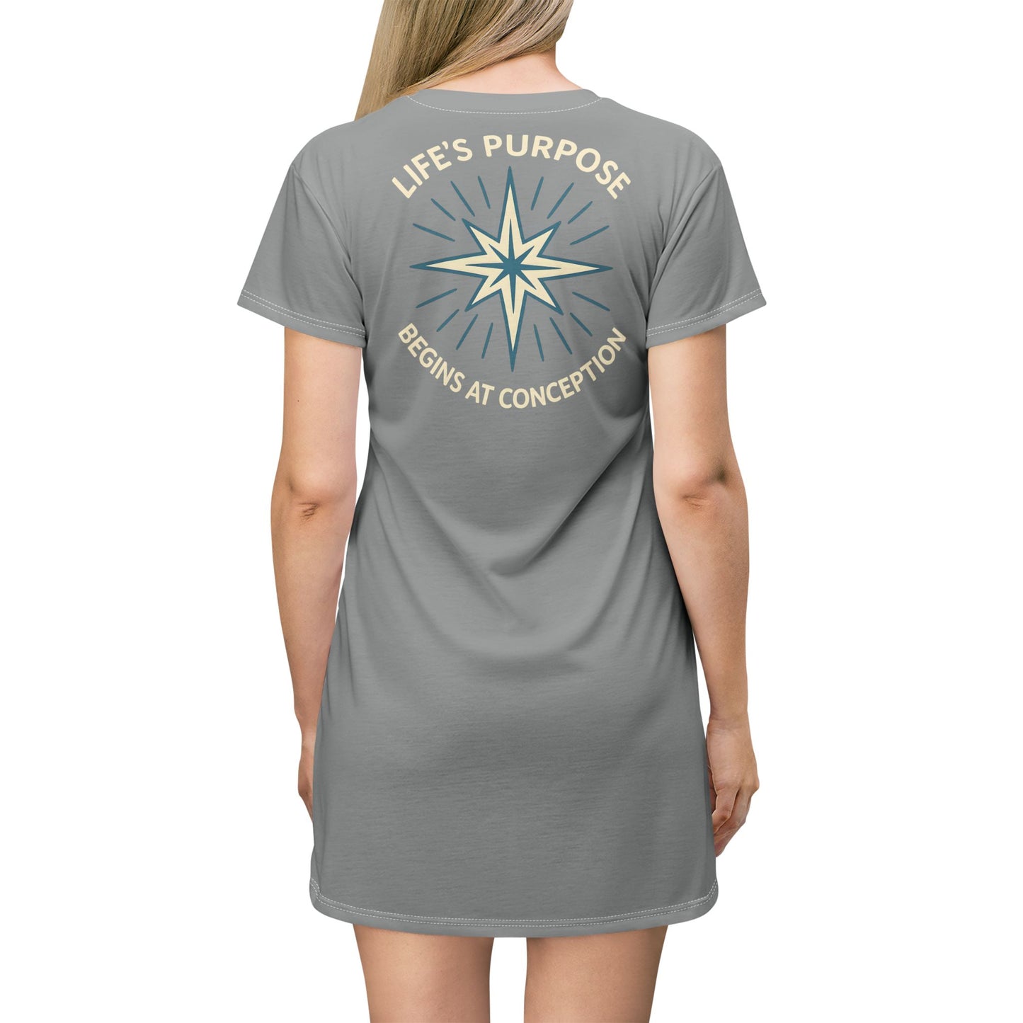 "Life's Purpose Begins at Conception #01", T-Shirt Dress (Techile)