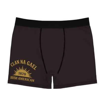 "Clan na Gael - Irish American", Men's Boxer Briefs (Seal Brown)