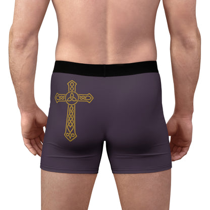 "Clan na Gael - Irish American", Men's Boxer Briefs (Purple Verbena)