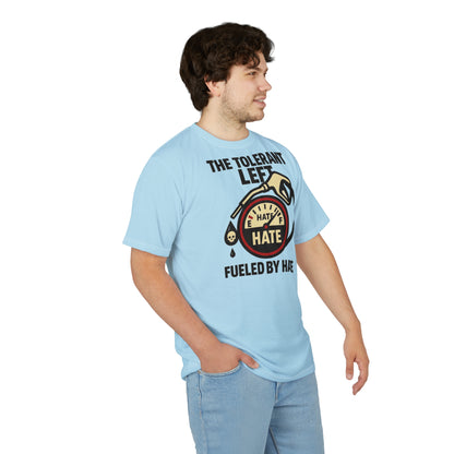 "The Tolerant Left", Unisex T-shirt (Pale Sky)