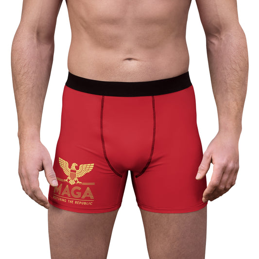 "MAGA - Restoring the Republic", Men's Boxer Briefs (Cherry Red)