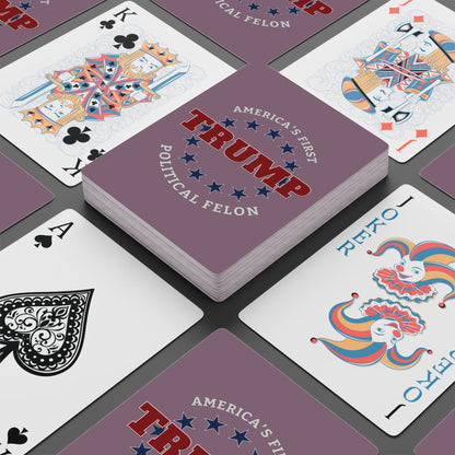 "Trump - Political Felon", Political Playing Cards (Mountbatten Pink)