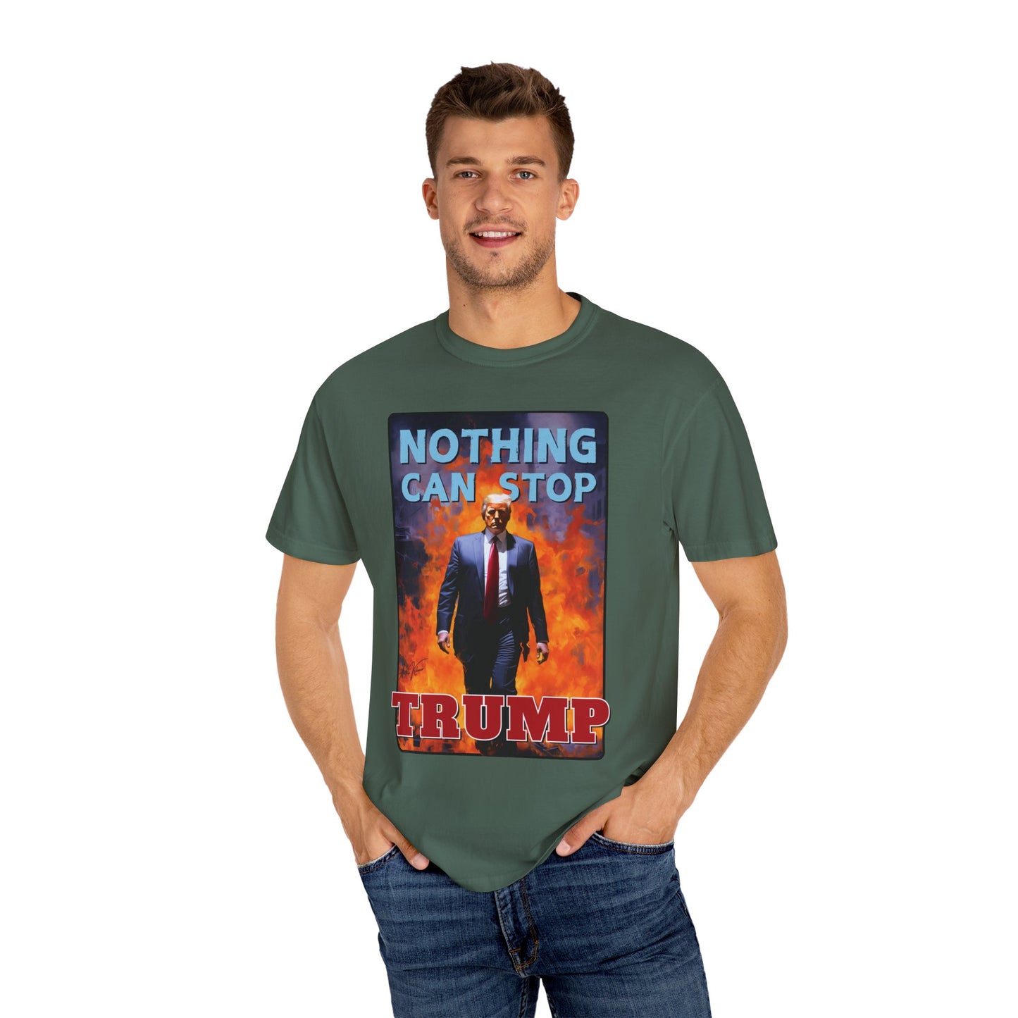 "Nothing Can Stop Trump", Unisex T-shirt (Dark Colors)