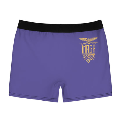 "MAGA Restoring the Republic" #02, Men's Boxer Briefs (Purple Blue)