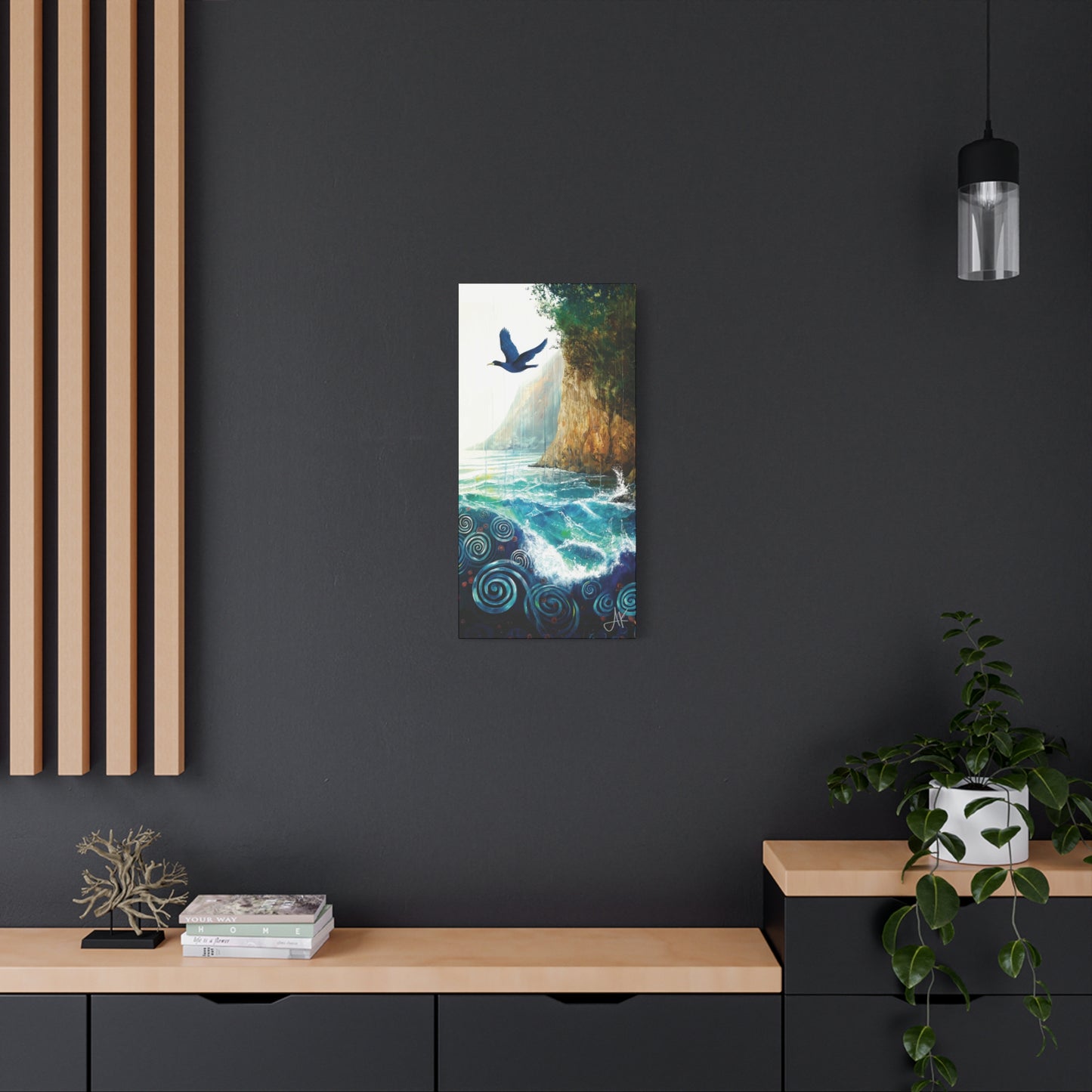 "Sky Kin VI – Gannet Over the Spiral Sea", Fine Art Matte Canvas, Stretched, 1.25"