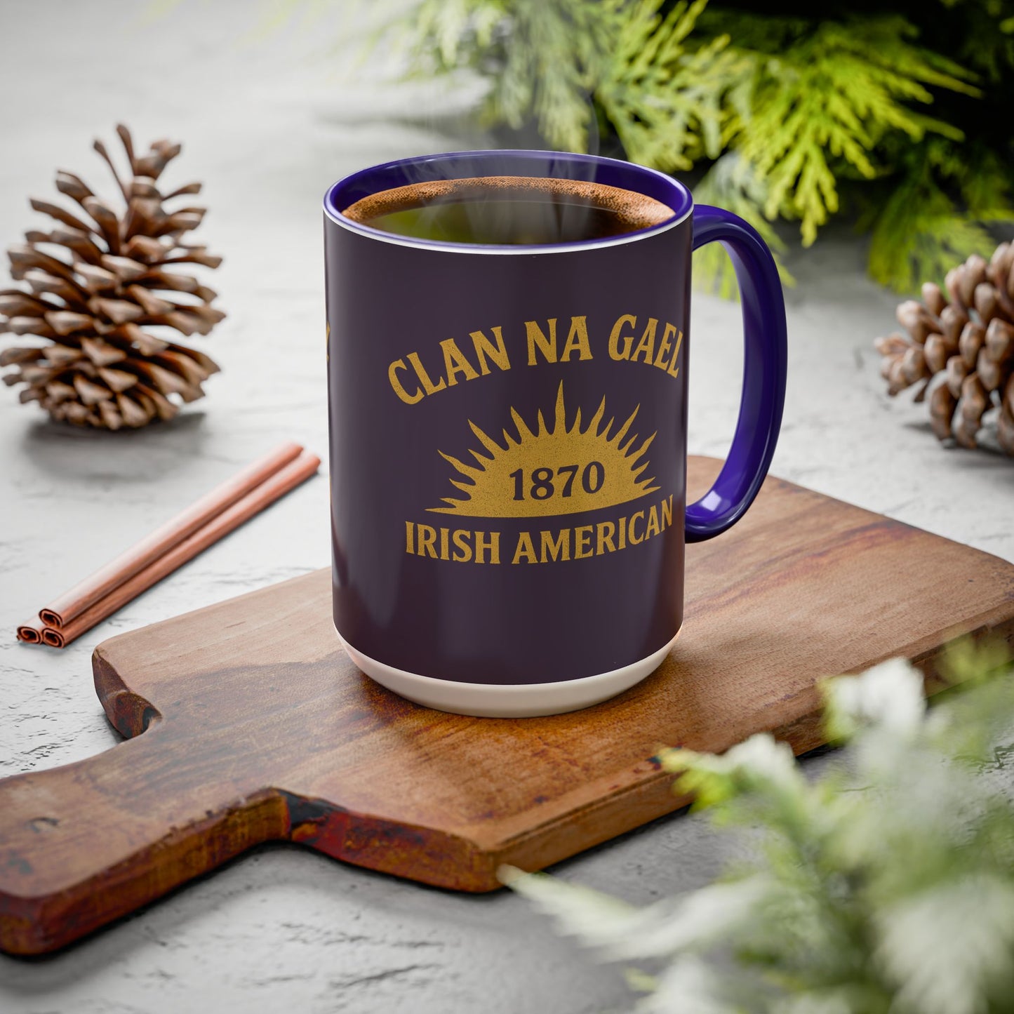 "Clan na Gael - Irish American", Colorful Mugs (11oz, 15oz) (Purple Verbena)
