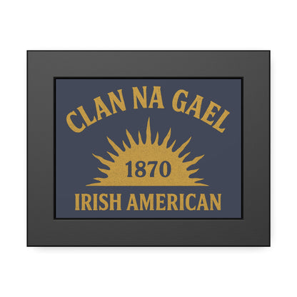 "Clan na Gael - Irish American", Framed Paper Poster (Blue Burka Grey)