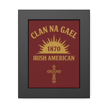 "Clan na Gael - Irish American", Framed Paper Poster (Palladius Red)