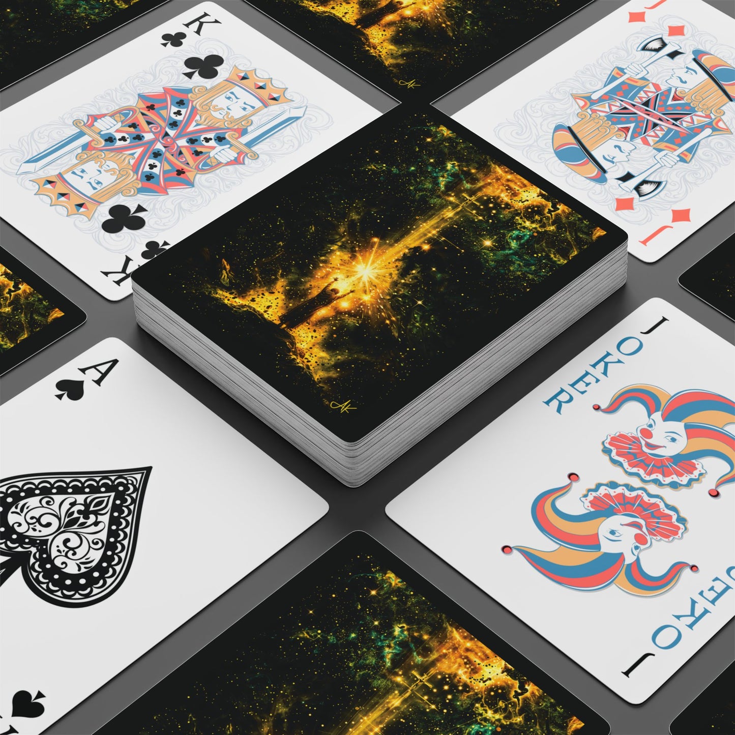 "Empowered by His Sacrifice", Christian Fine Art Playing Cards (Void Black)