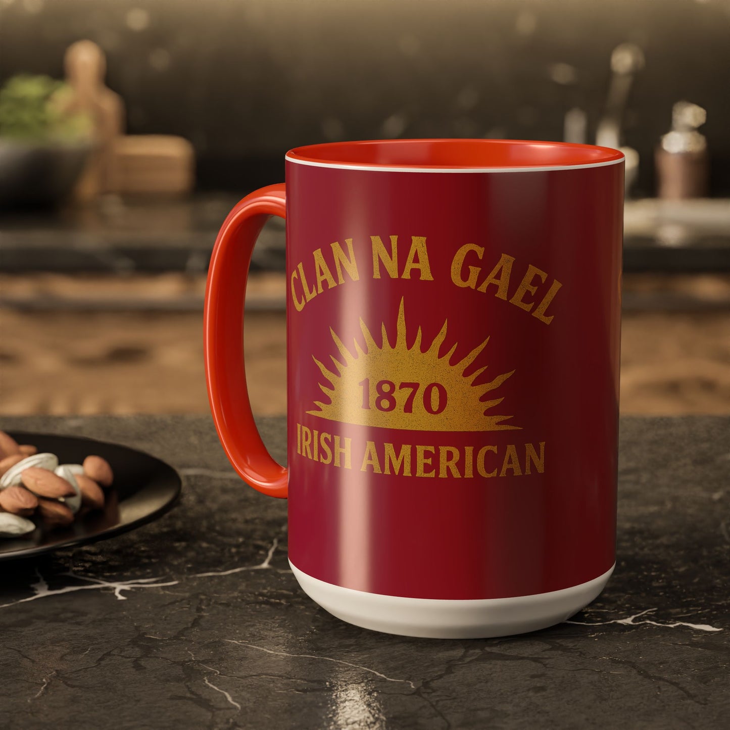 "Clan na Gael - Irish American", Colorful Mugs (11oz, 15oz) (Fénechas Red)