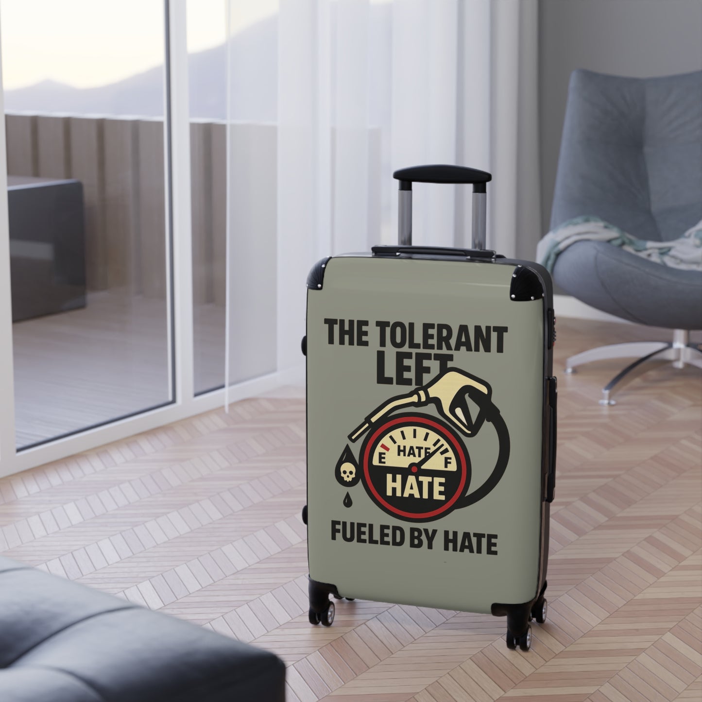 "The Tolerant Left", Suitcase (Deep Seagrass Grey)