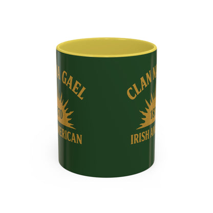 "Clan na Gael - Irish American", Colorful Mugs (11oz, 15oz) (Brithemain Green)
