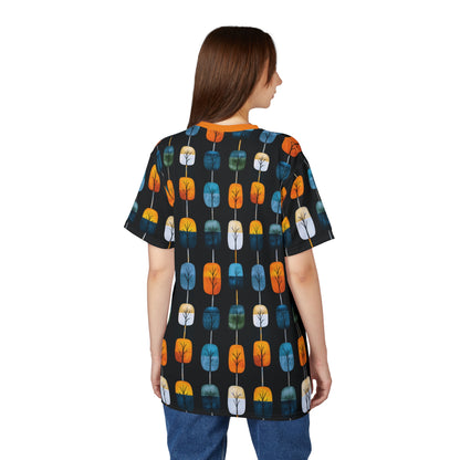 "Skyroot Grove", Unisex Tee (Bold Orange Collar)