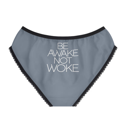 "Be Awake Not Woke" #2, Women's Briefs (Atlantic Grey)