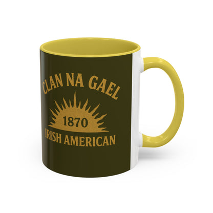 "Clan na Gael - Irish American", Colorful Mugs (11oz, 15oz) (Fianna Green)