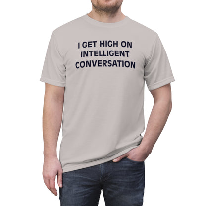 "Intelligent Conversation", Unisex T-shirt (Warm Ash)