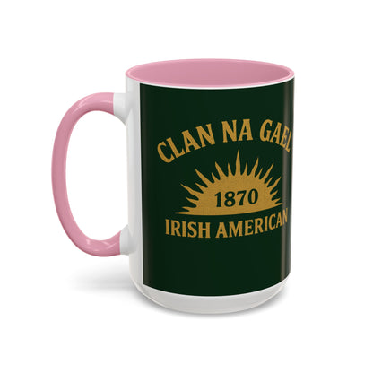 "Clan na Gael - Irish American", Colorful Mugs (11oz, 15oz) (Fenian Green)