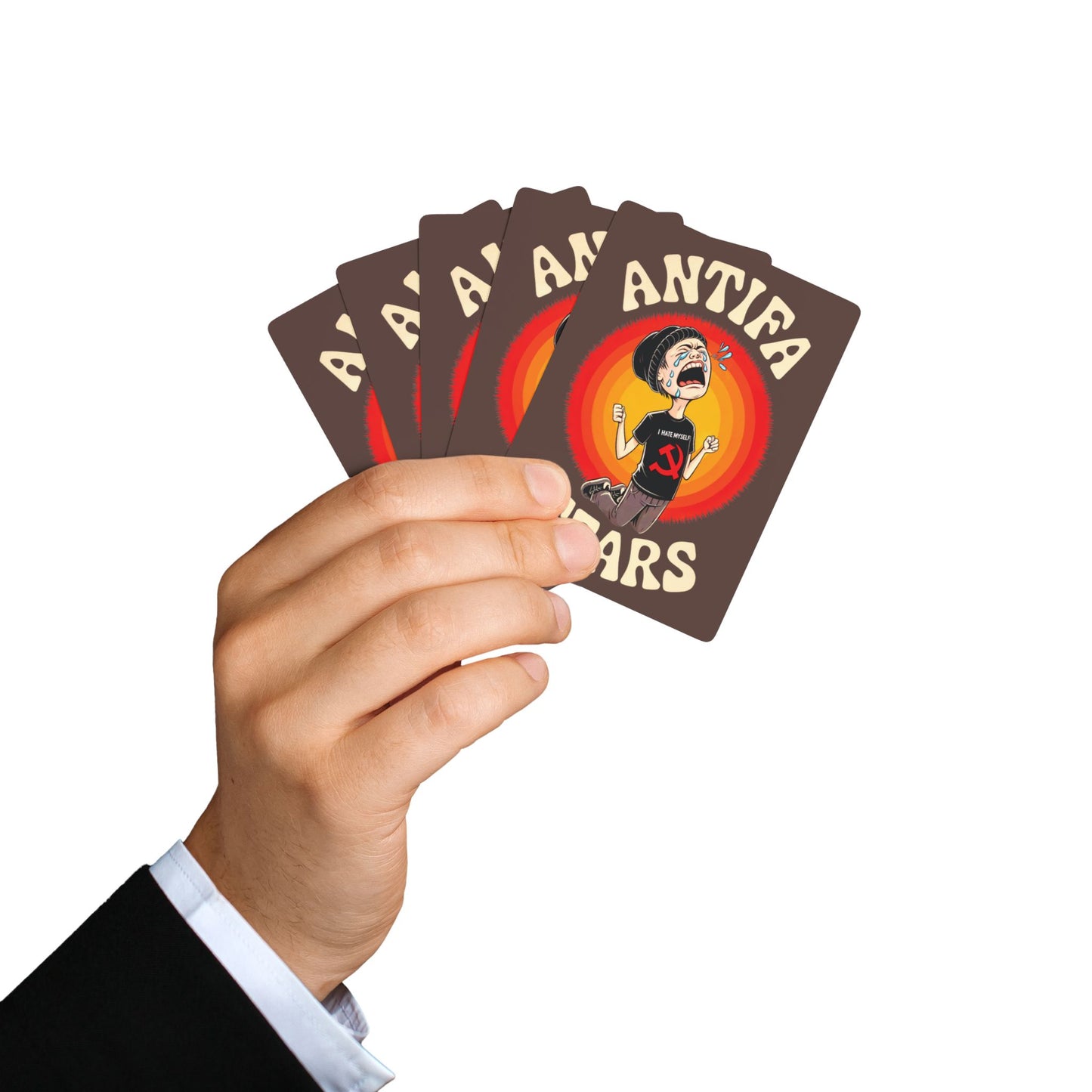 "Antifa Tears" #01, Political Playing Cards (Zanzibar Brown)
