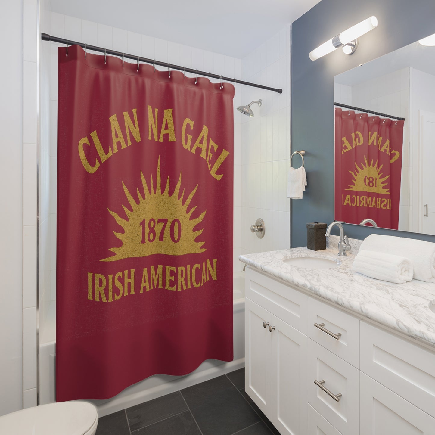 "Clan na Gael - Irish American", Shower Curtains (Fénechas Red)