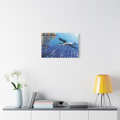 "Sky Kin I – Gannet Over the Reflecting Stack", Fine Art Matte Canvas, Stretched, 1.25"
