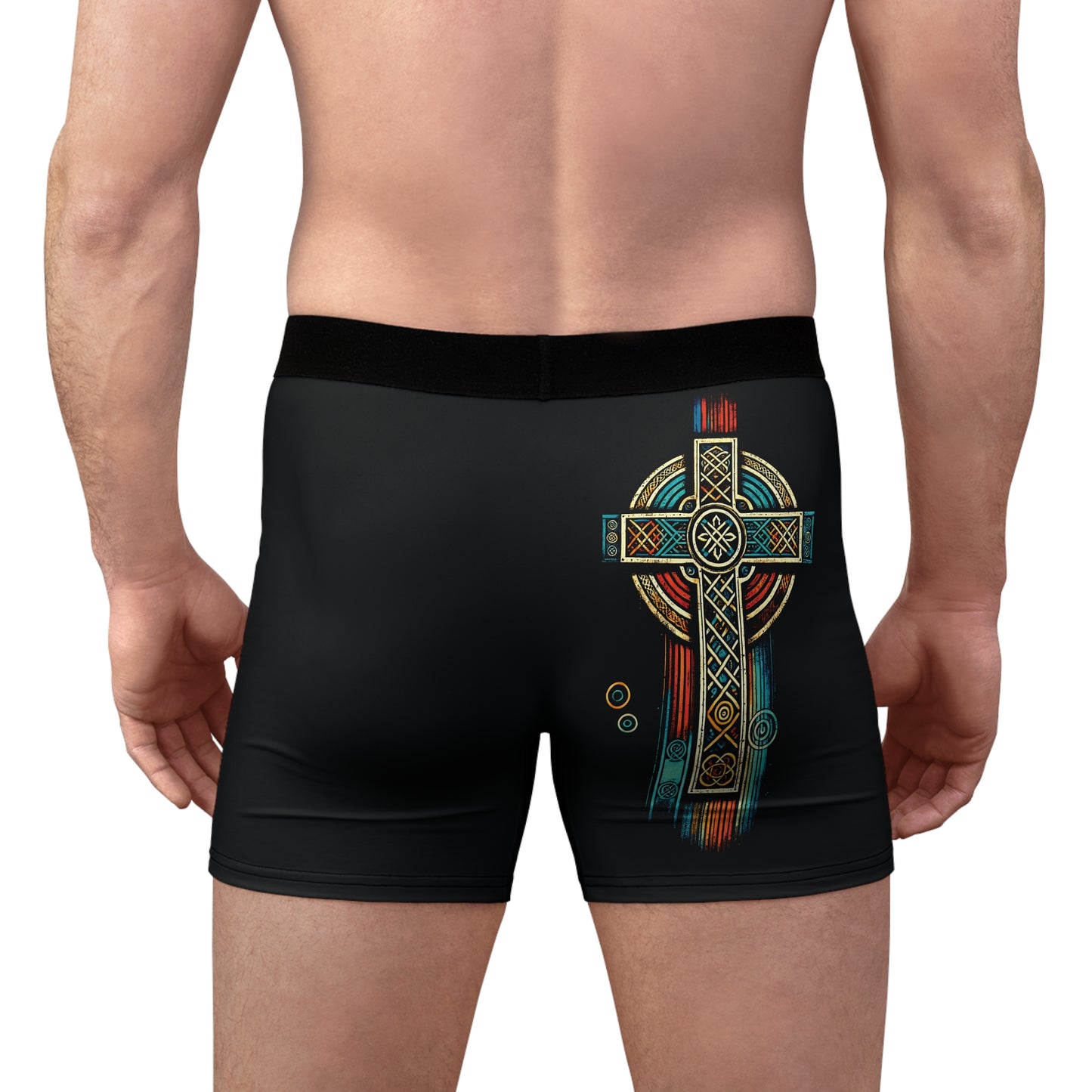 "Ancestral Faith", Men's Boxer Briefs (Moonless Black)