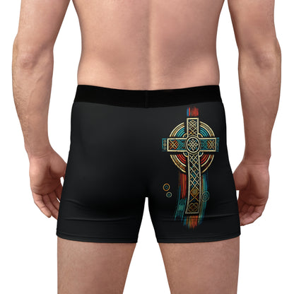 "Ancestral Faith", Men's Boxer Briefs (Moonless Black)