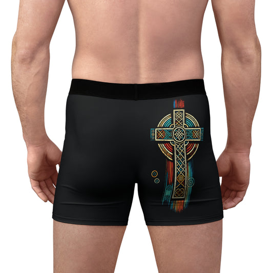 "Ancestral Faith", Men's Boxer Briefs (Moonless Black)
