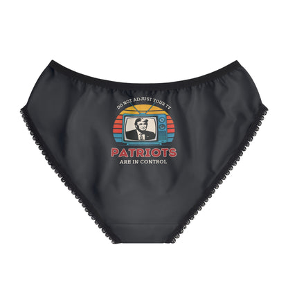 "Patriots are in Control" #01, Women's Briefs (Blackstone Blue)