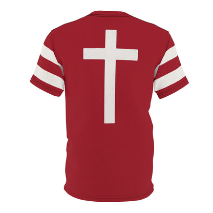 "Faith Overcomes Fear", Unisex Tee (Cherry Red)